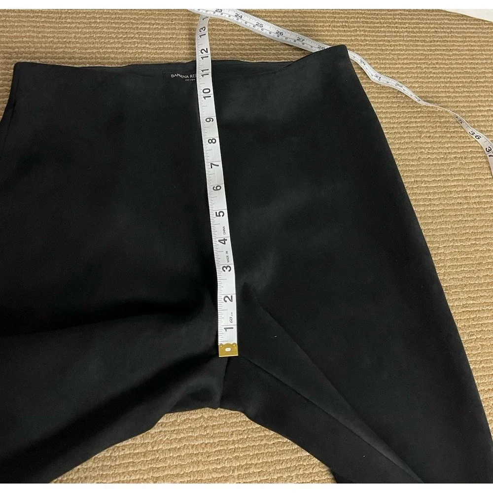 Banana Republic Size 8 Women Devon Pants High Rise Black Faux Suede Inseam 27" - Picture 9 of 14
